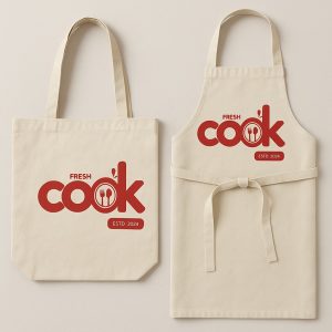 Delantal + Bolsa de tela personalizada
